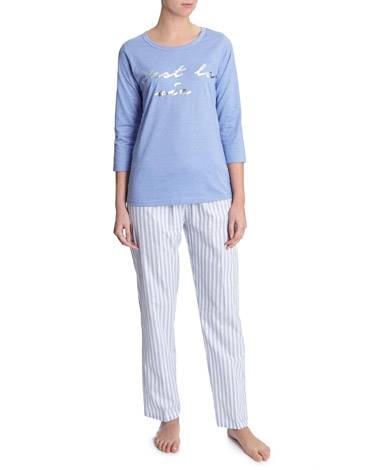 Blue Stripe Lurex Pyjamas